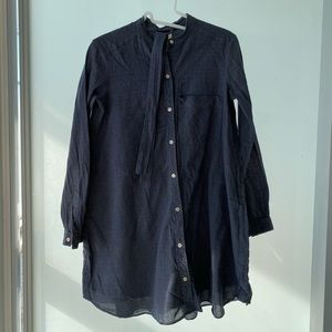Aritzia Wilfred Long Sleeve Check Dress with Strap